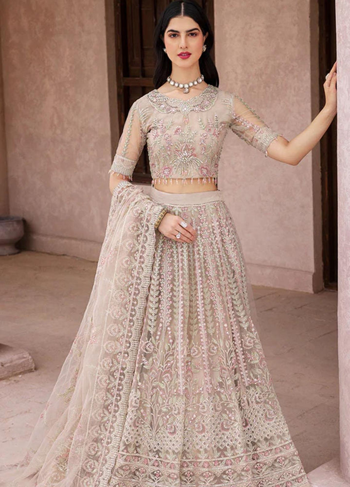 Mirha By Emaan Adeel Embroidered Net Suits Unstitched 3 Piece EA23M MH-206 - Wedding Collection