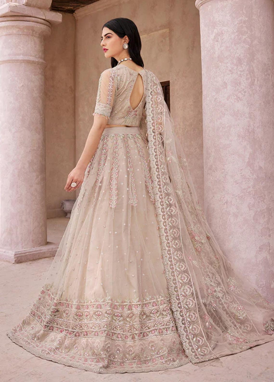 Mirha By Emaan Adeel Embroidered Net Suits Unstitched 3 Piece EA23M MH-206 - Wedding Collection