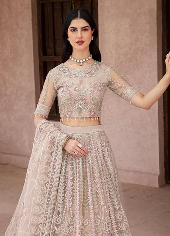 Mirha By Emaan Adeel Embroidered Net Suits Unstitched 3 Piece EA23M MH-206 - Wedding Collection