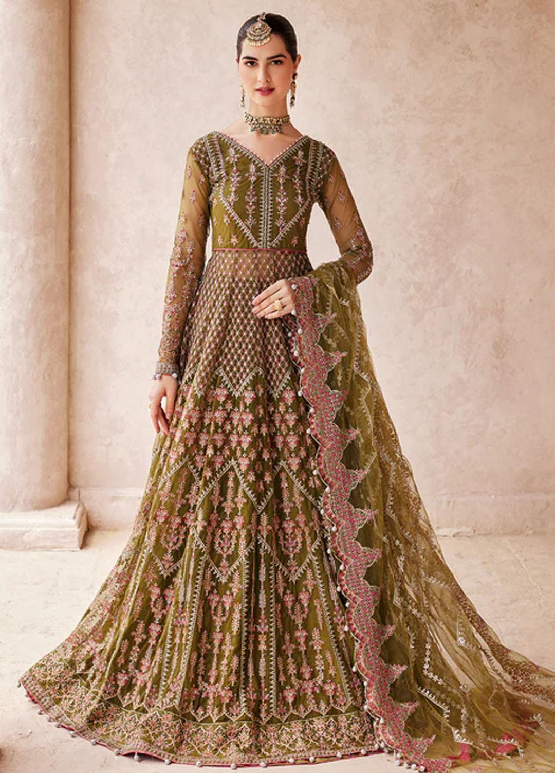 Mirha By Emaan Adeel Embroidered Net Suits Unstitched 3 Piece EA23M MH-207 - Wedding Collection