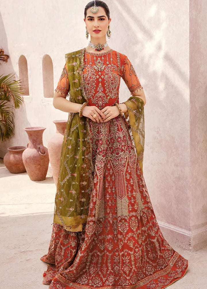 Mirha By Emaan Adeel Embroidered Net Suits Unstitched 3 Piece EA23M MH-208 - Wedding Collection