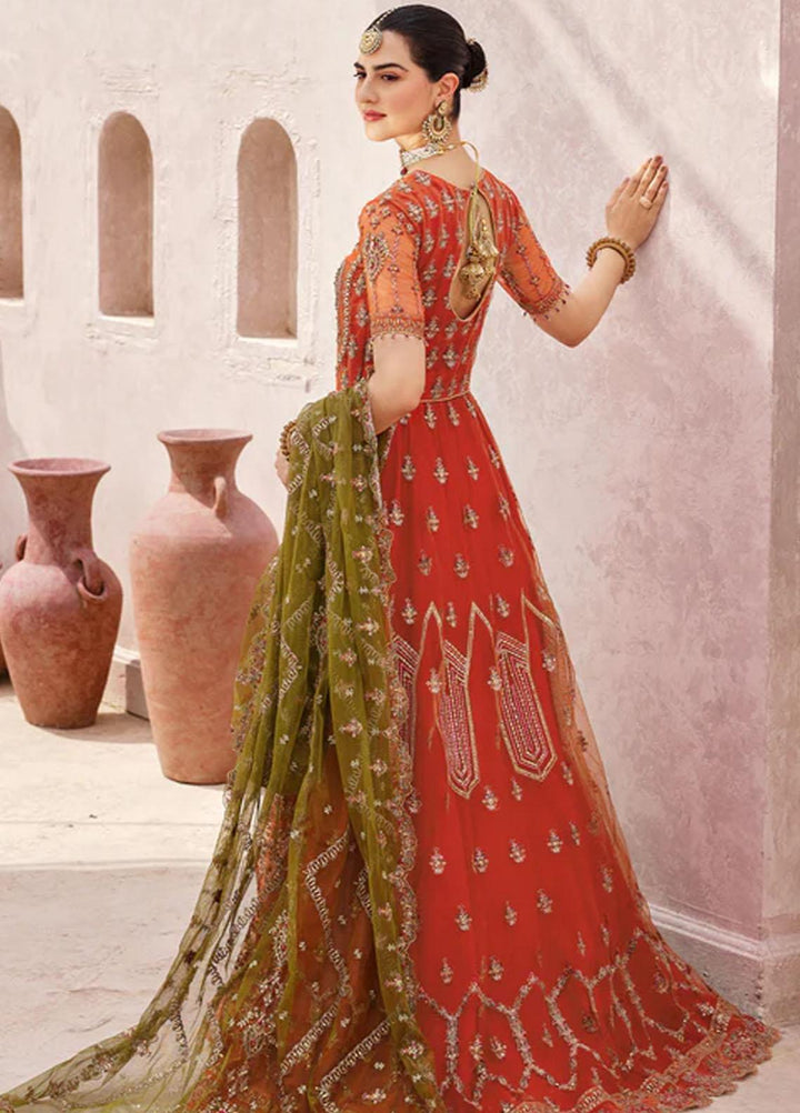 Mirha By Emaan Adeel Embroidered Net Suits Unstitched 3 Piece EA23M MH-208 - Wedding Collection