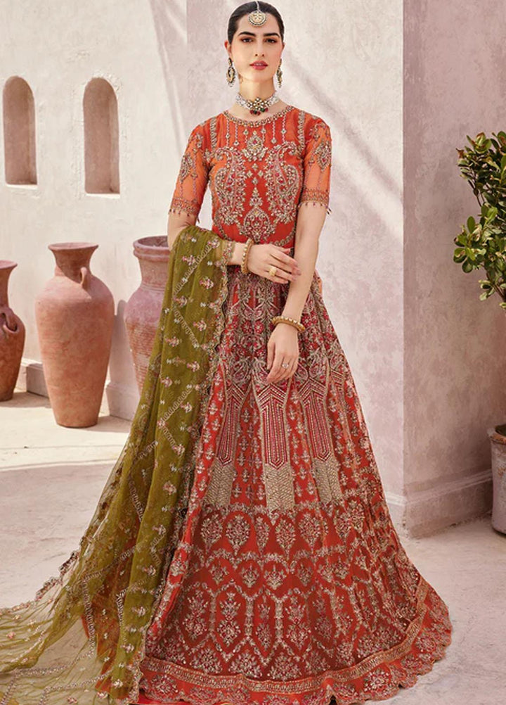 Mirha By Emaan Adeel Embroidered Net Suits Unstitched 3 Piece EA23M MH-208 - Wedding Collection