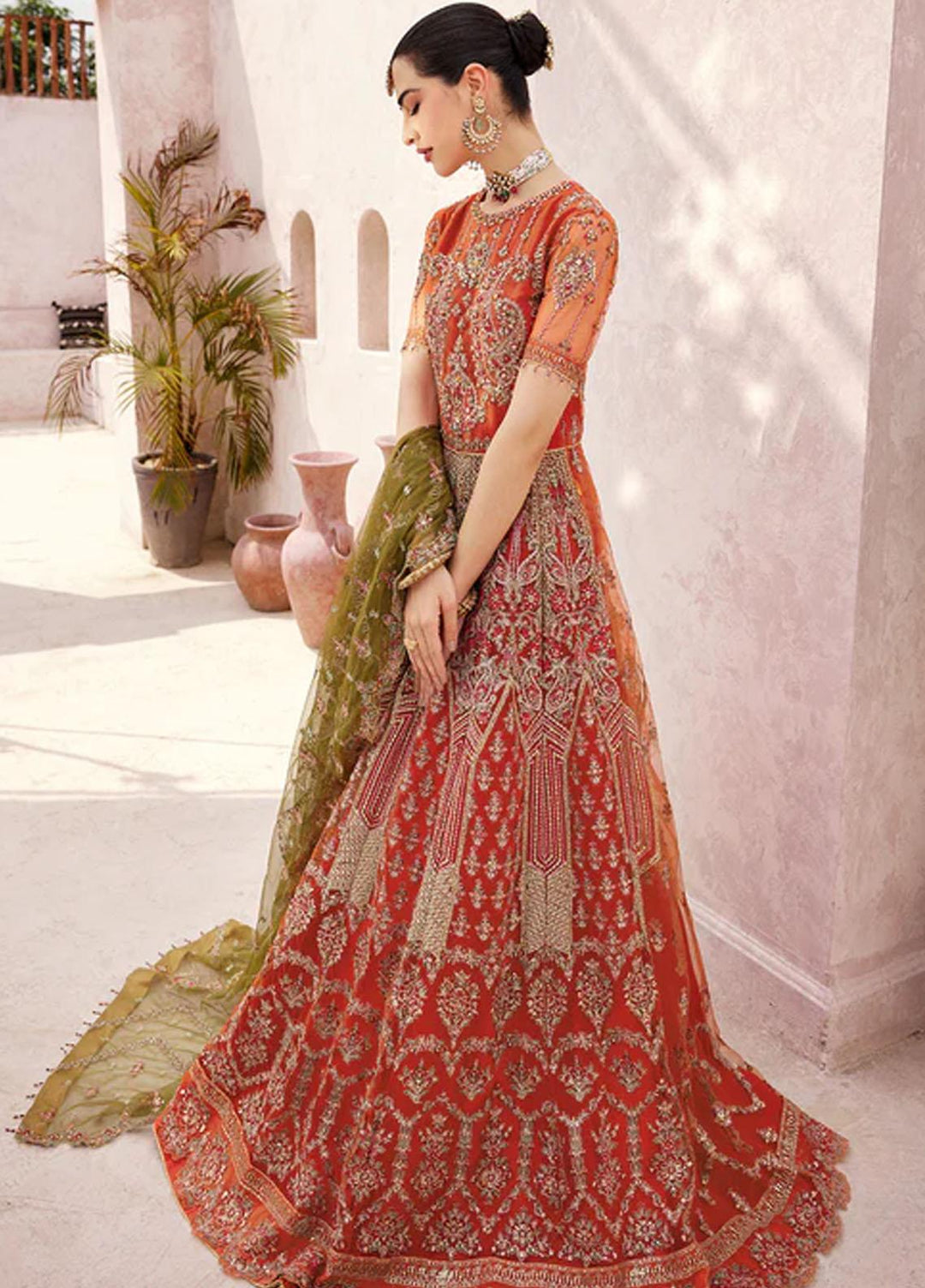 Mirha By Emaan Adeel Embroidered Net Suits Unstitched 3 Piece EA23M MH-208 - Wedding Collection