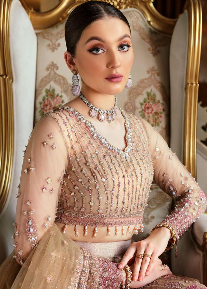 Mirha by Emaan Adeel Net Embroidered Suits Unstitched 3 Piece EA22M MH-01 - Wedding Collection