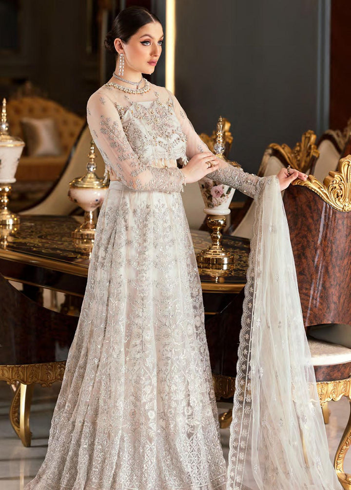 Mirha by Emaan Adeel Net Embroidered Suits Unstitched 3 Piece EA22M MH-03 - Wedding Collection