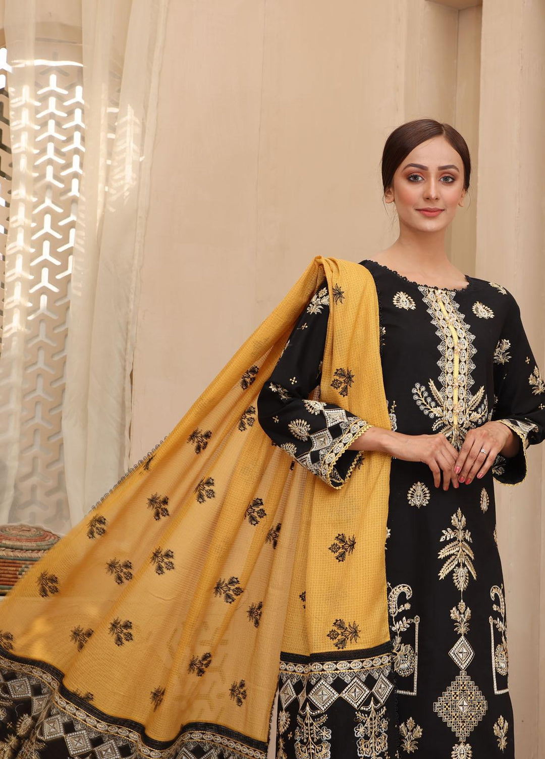 Mirha by Humdum Embroidered Lawn Suits Unstitched 3 Piece HD22M 01 - Summer Collection