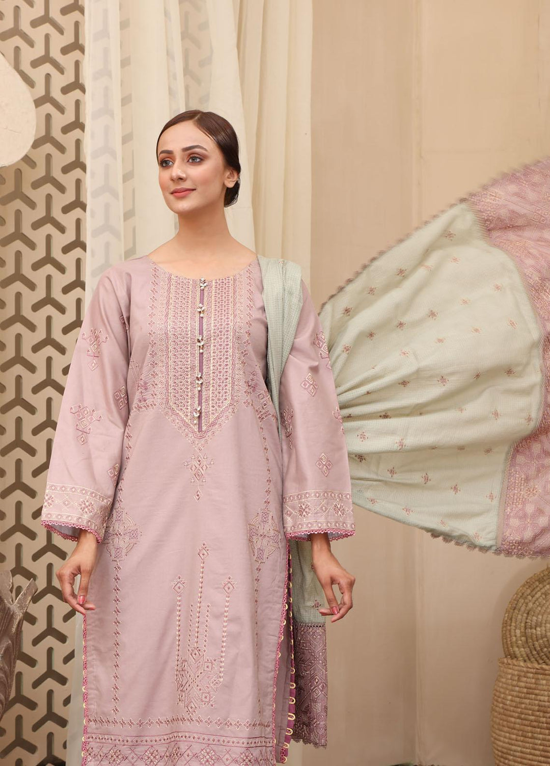 Mirha by Humdum Embroidered Lawn Suits Unstitched 3 Piece HD22M 09 - Summer Collection
