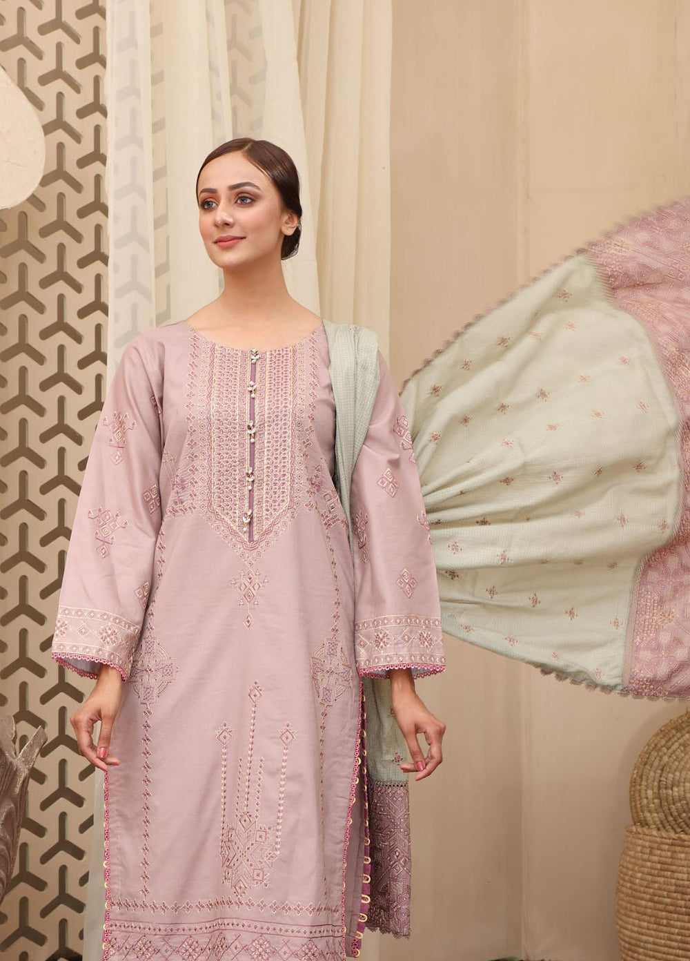 Mirha by Humdum Embroidered Lawn Suits Unstitched 3 Piece HD22M 09 - Summer Collection