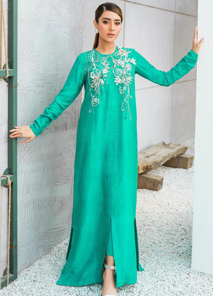 Malook By Shazia Ovais Pret Embroidered Raw Silk 2 Piece Suit MLK23M Azmaray