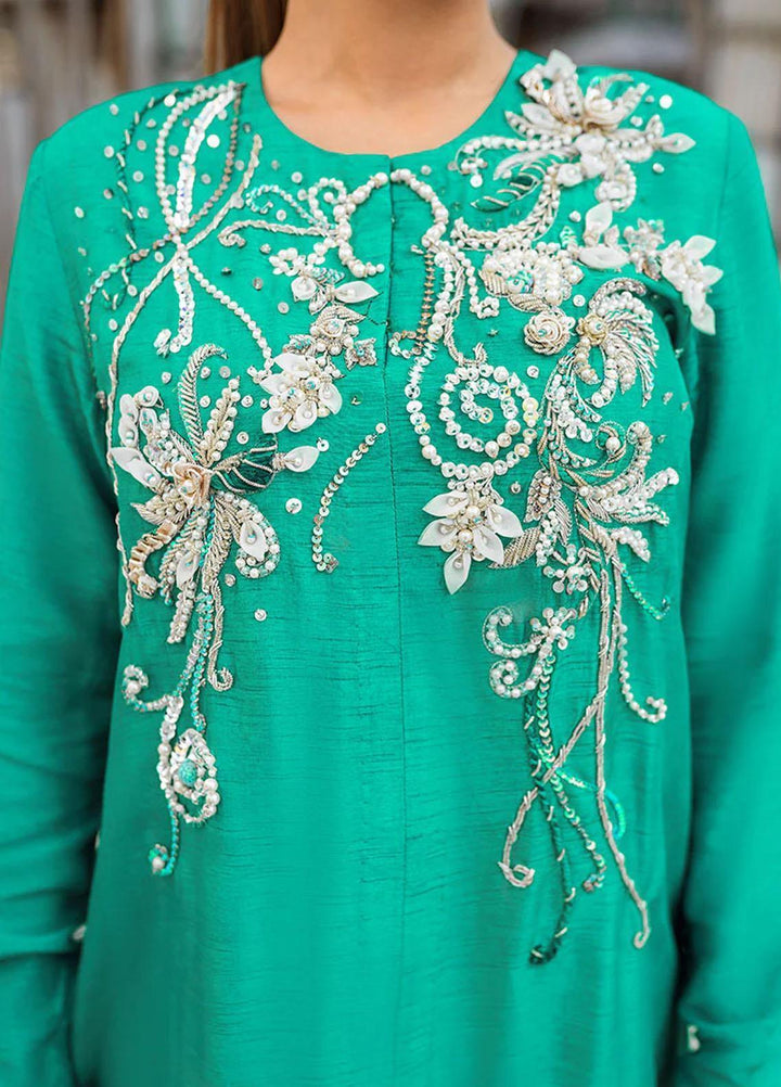 Malook By Shazia Ovais Pret Embroidered Raw Silk 2 Piece Suit MLK23M Azmaray