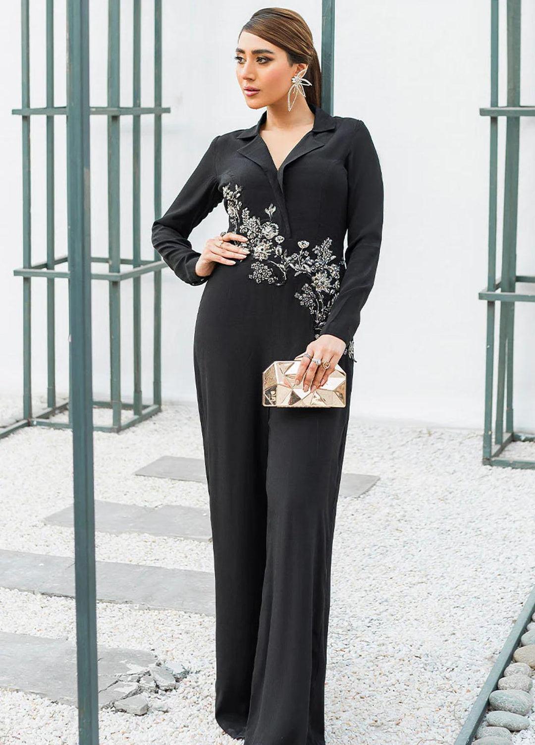 Malook By Shazia Ovais Pret Embroidered Silk Jumpsuit MLK23M Ciara