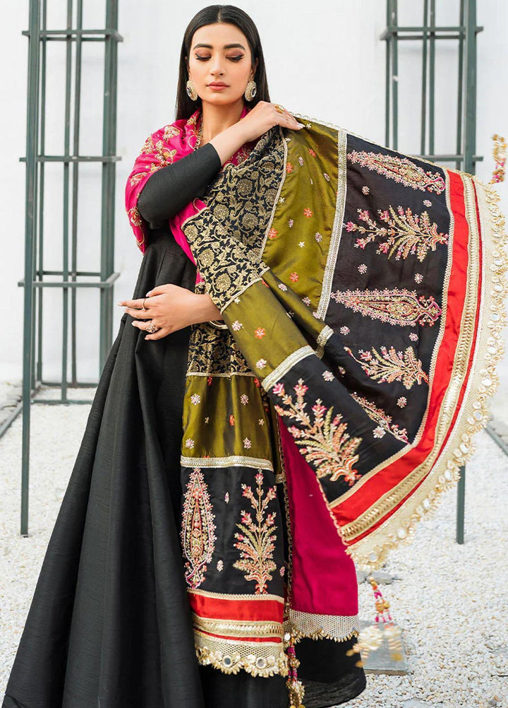 Malook By Shazia Ovais Pret Embroidered Raw Silk 3 Piece Suit MLK23M Iris