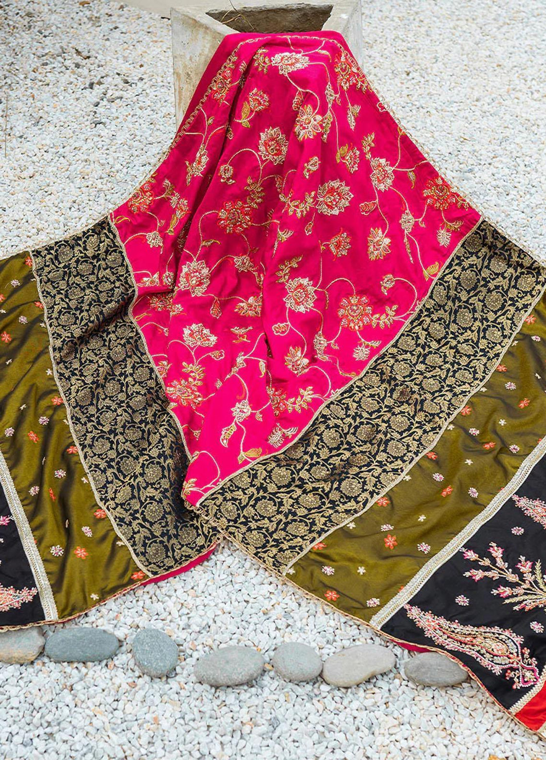 Malook By Shazia Ovais Pret Embroidered Raw Silk 3 Piece Suit MLK23M Iris