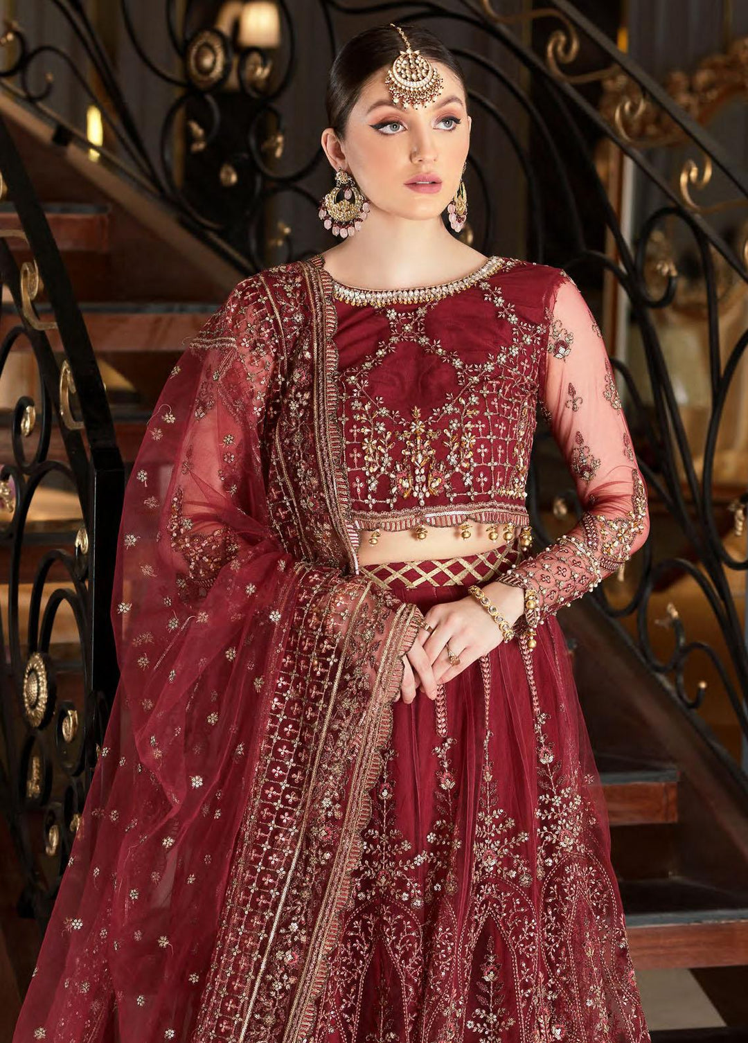 Mirha by Emaan Adeel Net Embroidered Suits Unstitched 3 Piece EA22M MH-04 - Wedding Collection