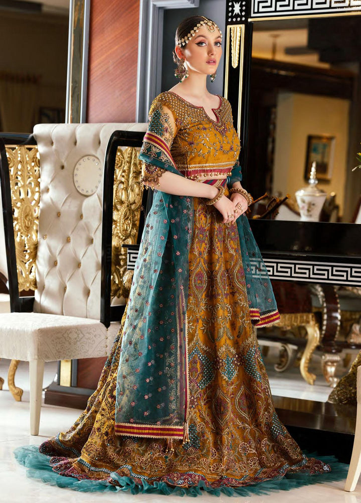 Mirha by Emaan Adeel Net Embroidered Suits Unstitched 3 Piece EA22M MH-06 - Wedding Collection