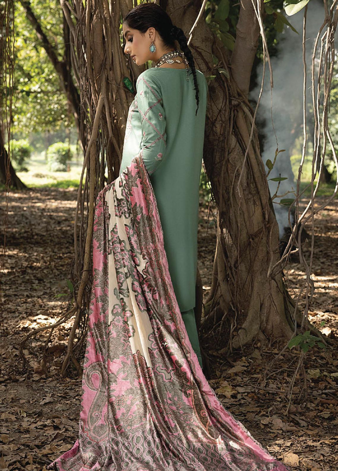 Mirk By Humdum Embroidered Wool Suits Unstitched 3 Piece HD23MK D-08 - Winter Collection