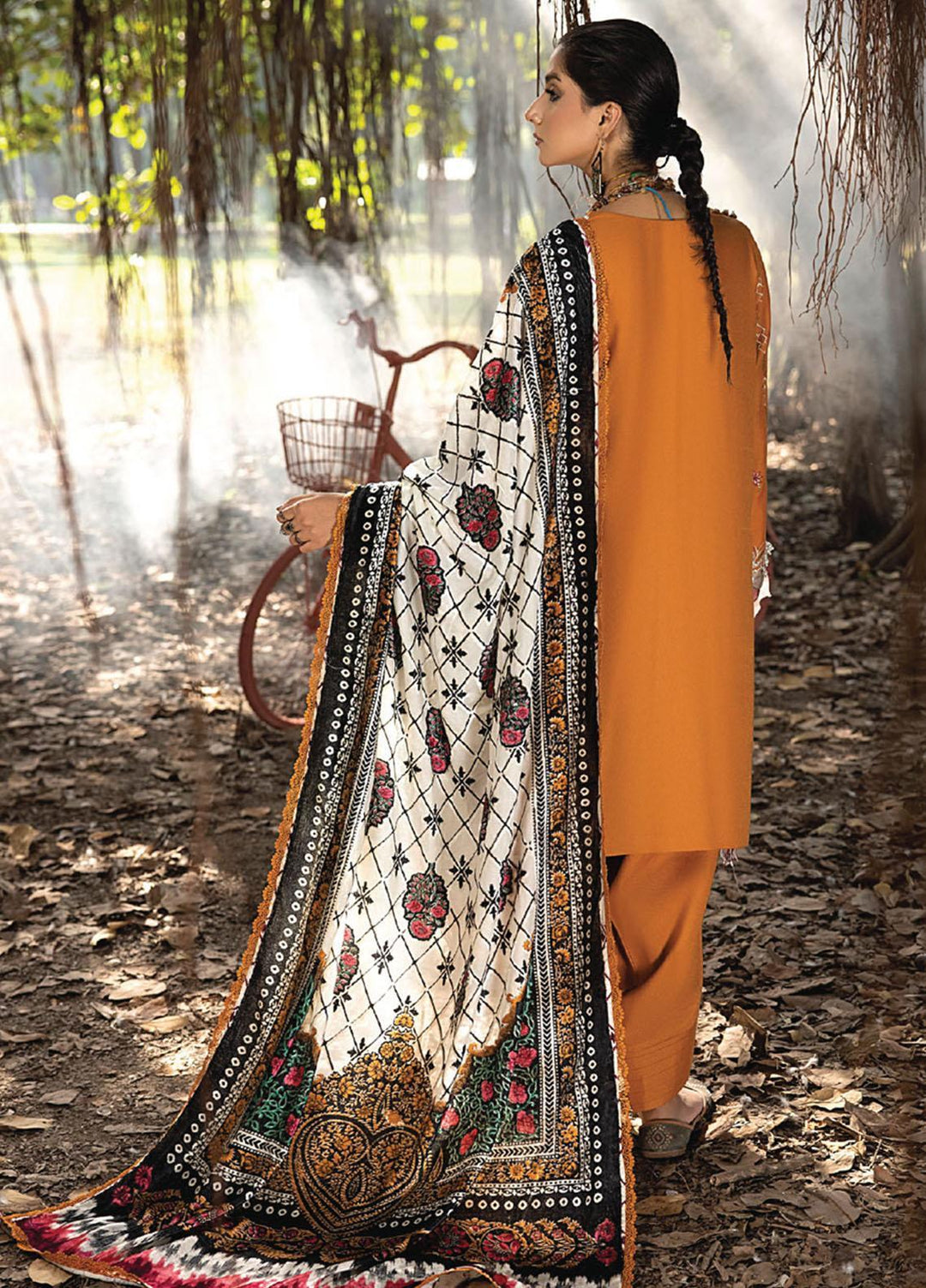 Mirk By Humdum Embroidered Wool Suits Unstitched 3 Piece HD23MK D-09 - Winter Collection
