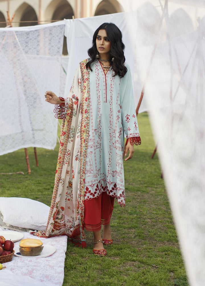 Misha Lakhani Embroidered Lawn Suits Unstitched 3 Piece ML21L 01 Nurata - Summer Collection