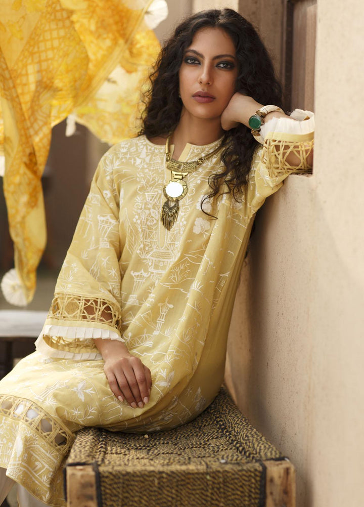 Misha Lakhani Embroidered Lawn Suits Unstitched 2 Piece ML21L 10 Chinois - Summer Collection