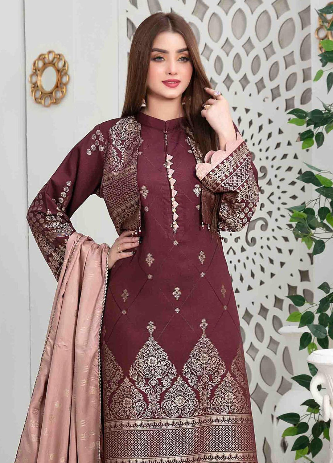 Mishel By Tawakkal Fabrics Embroidered Viscose Suits Unstitched 3 Piece TWF23M D-9640 - Winter Collection
