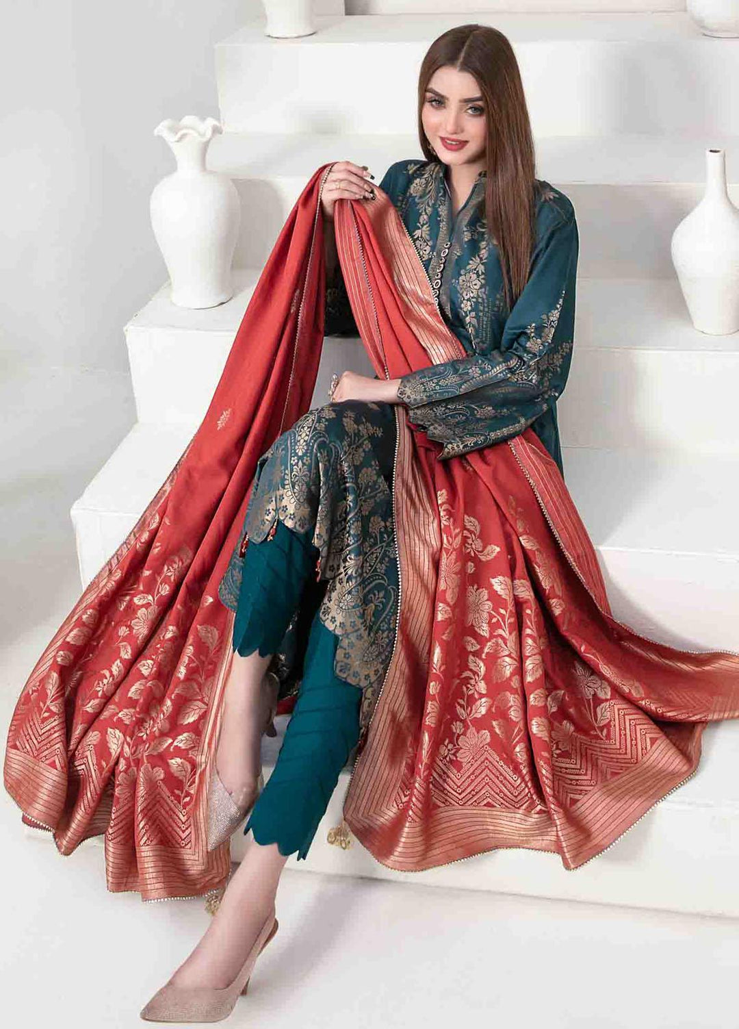 Mishel By Tawakkal Fabrics Embroidered Viscose Suits Unstitched 3 Piece TWF23M D-9642 - Winter Collection