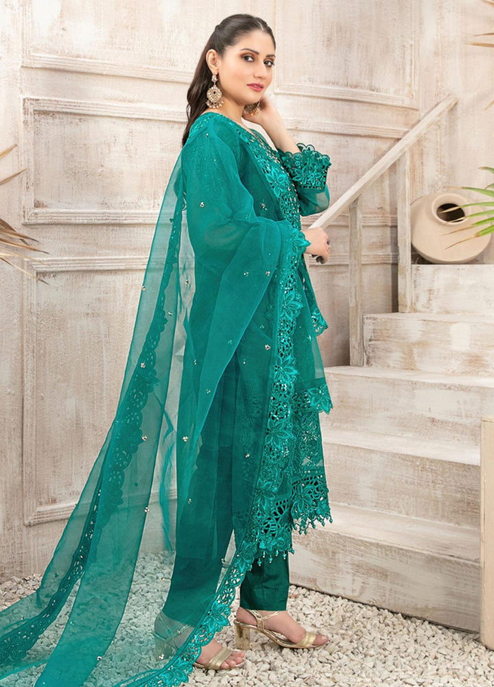 Mishkah By Tawakkal Fabrics Embroidered Organza Suits Unstitched 3 Piece TWF23MK D-9929 - Festive Collection