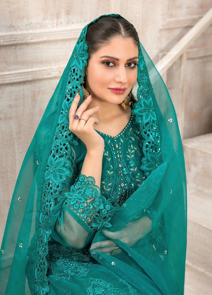 Mishkah By Tawakkal Fabrics Embroidered Organza Suits Unstitched 3 Piece TWF23MK D-9929 - Festive Collection
