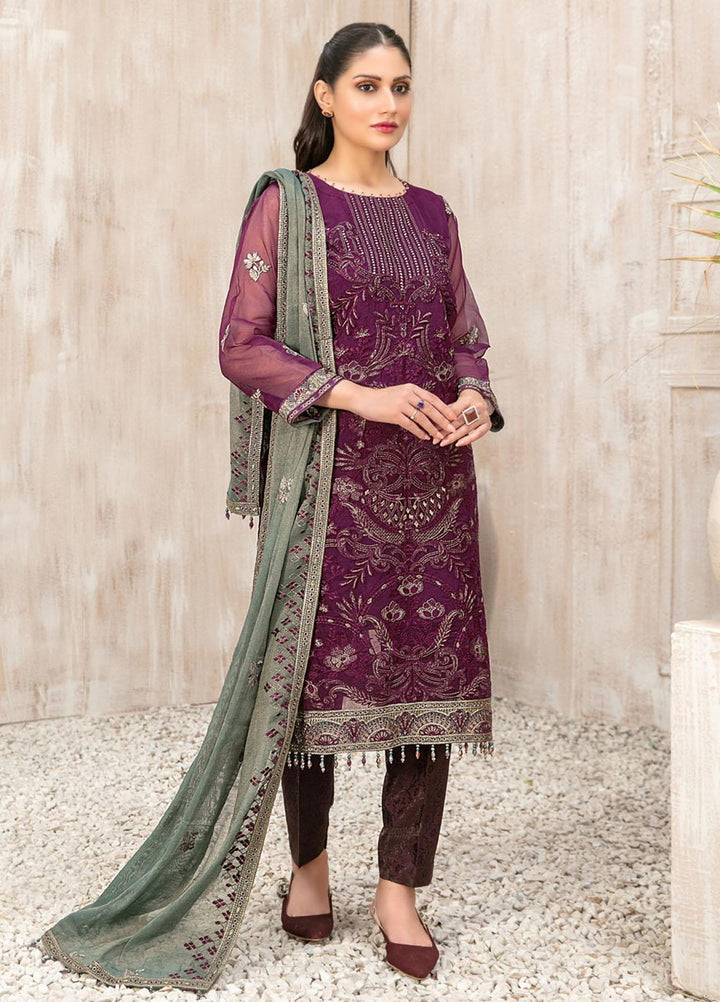 Mishkah By Tawakkal Fabrics Embroidered Organza Suits Unstitched 3 Piece TWF23MK D-9932 - Festive Collection