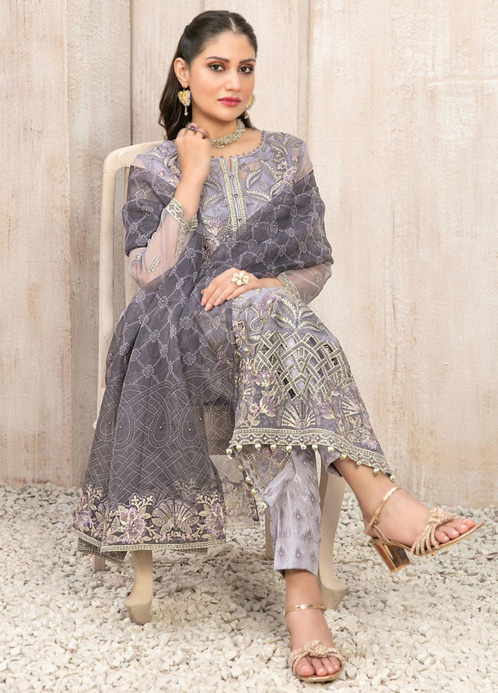 Mishkah By Tawakkal Fabrics Embroidered Organza Suits Unstitched 3 Piece TWF23MK D-9933 - Festive Collection