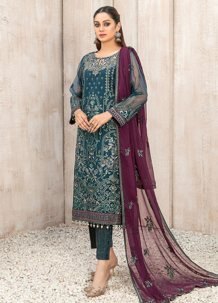 Mishkah By Tawakkal Fabrics Embroidered Organza Suits Unstitched 3 Piece TWF23MK D-9934 - Festive Collection