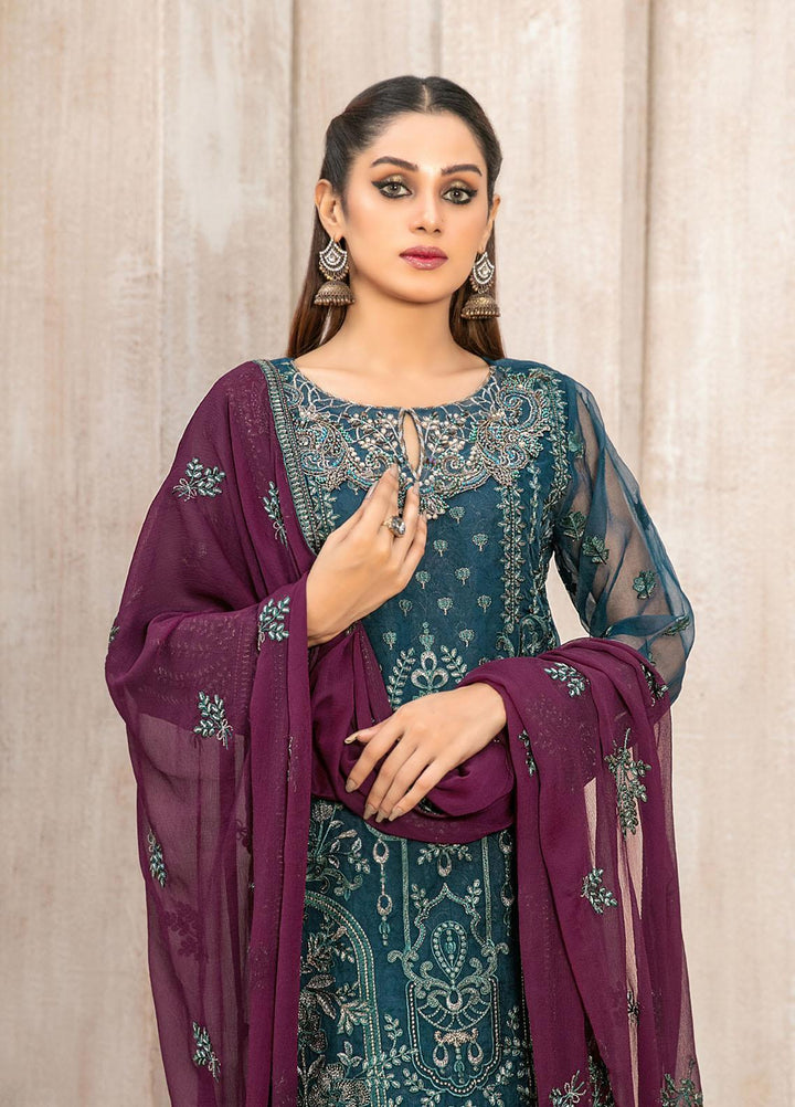 Mishkah By Tawakkal Fabrics Embroidered Organza Suits Unstitched 3 Piece TWF23MK D-9934 - Festive Collection