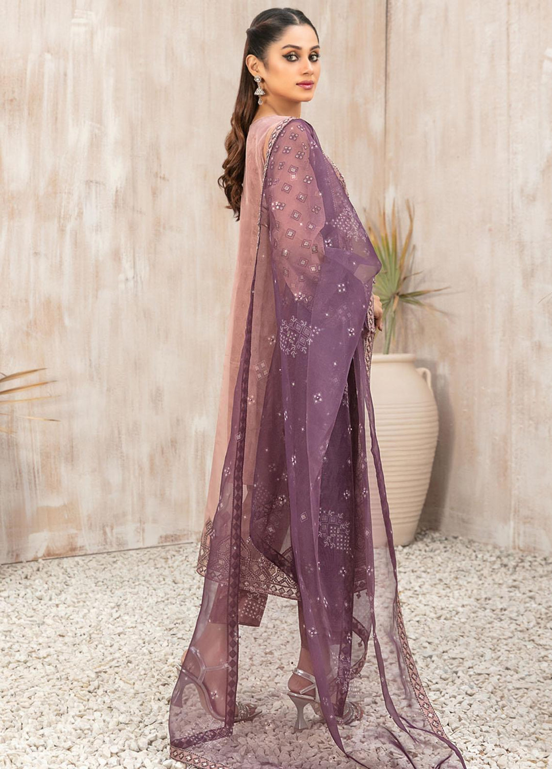 Mishkah By Tawakkal Fabrics Embroidered Organza Suits Unstitched 3 Piece TWF23MK D-9935 - Festive Collection