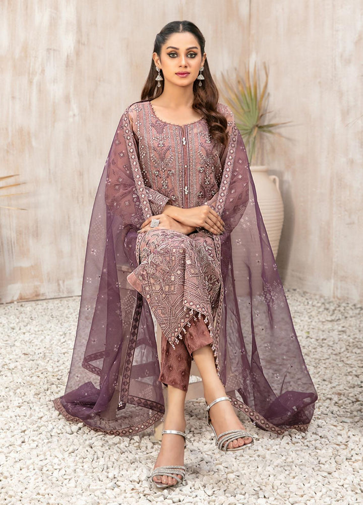 Mishkah By Tawakkal Fabrics Embroidered Organza Suits Unstitched 3 Piece TWF23MK D-9935 - Festive Collection