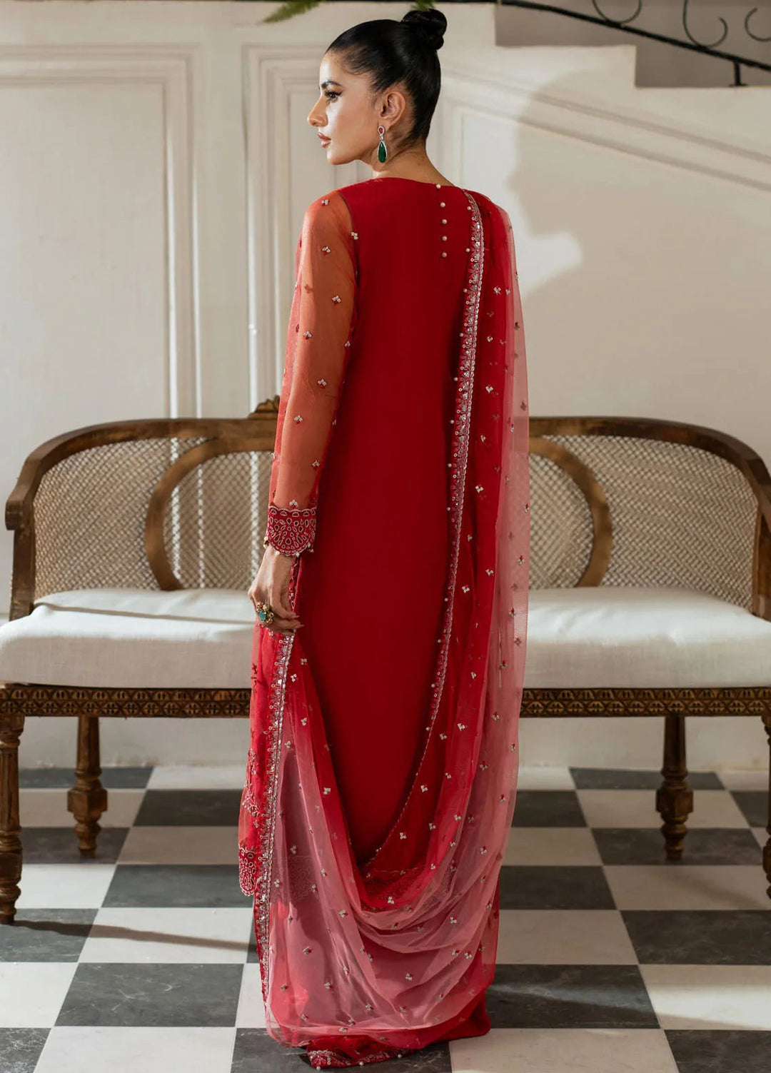 Mishri By Azzal Embroidered Net Suit Unstitched 4 Piece AZZ24M M8 Bahar - Formal Collection
