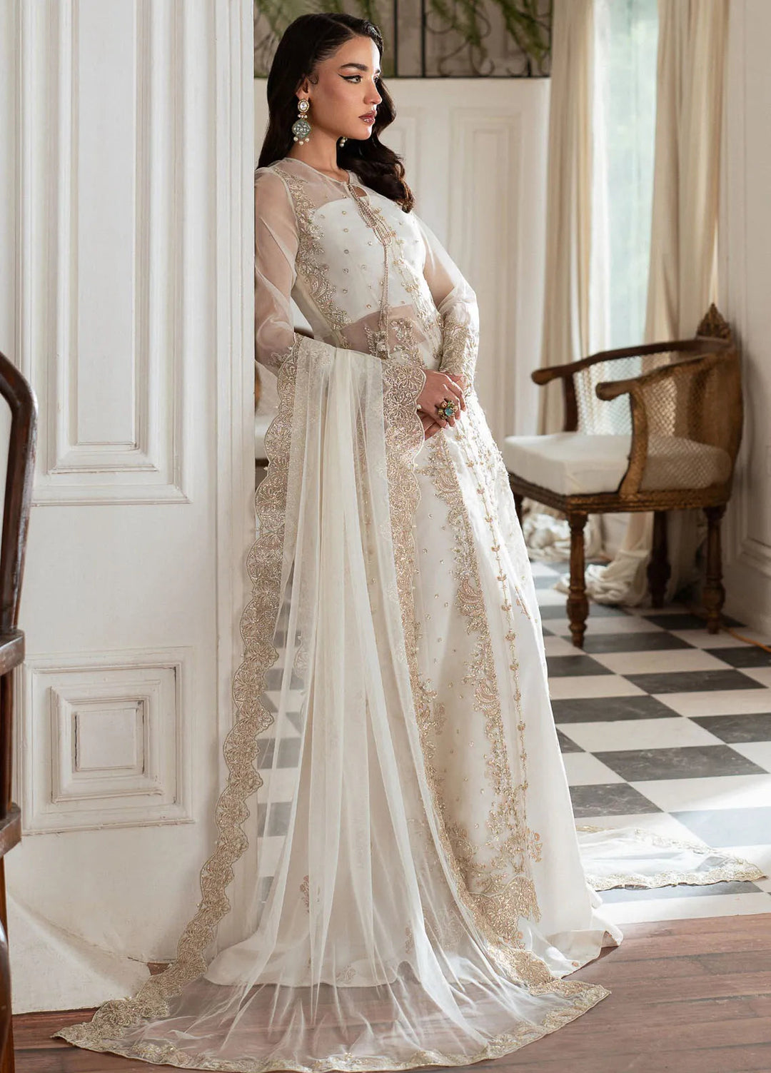 Mishri By Azzal Embroidered Organza Suit Unstitched 4 Piece AZZ24M M3 Jahan - Formal Collection