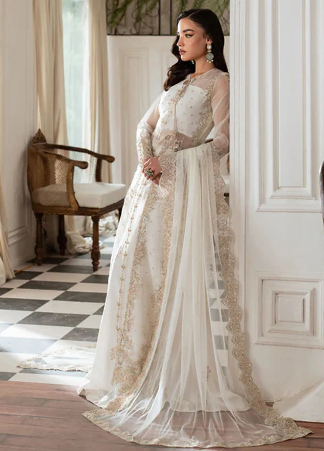 Mishri By Azzal Embroidered Organza Suit Unstitched 4 Piece AZZ24M M3 Jahan - Formal Collection