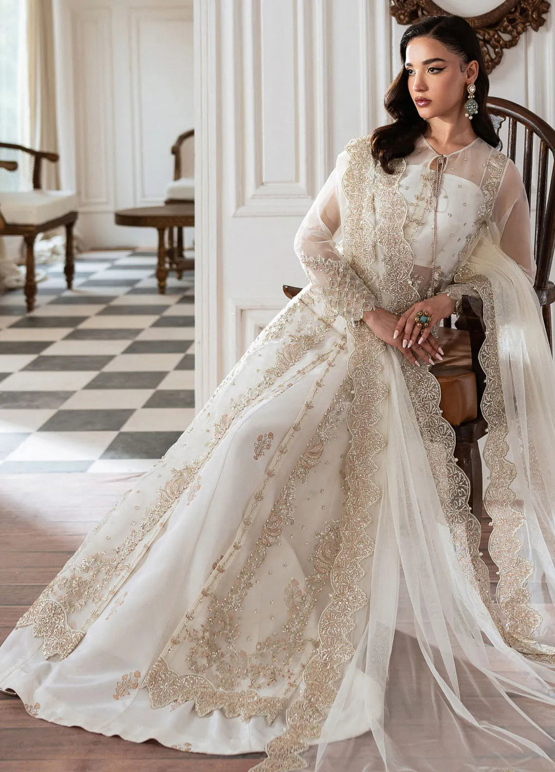 Mishri By Azzal Embroidered Organza Suit Unstitched 4 Piece AZZ24M M3 Jahan - Formal Collection