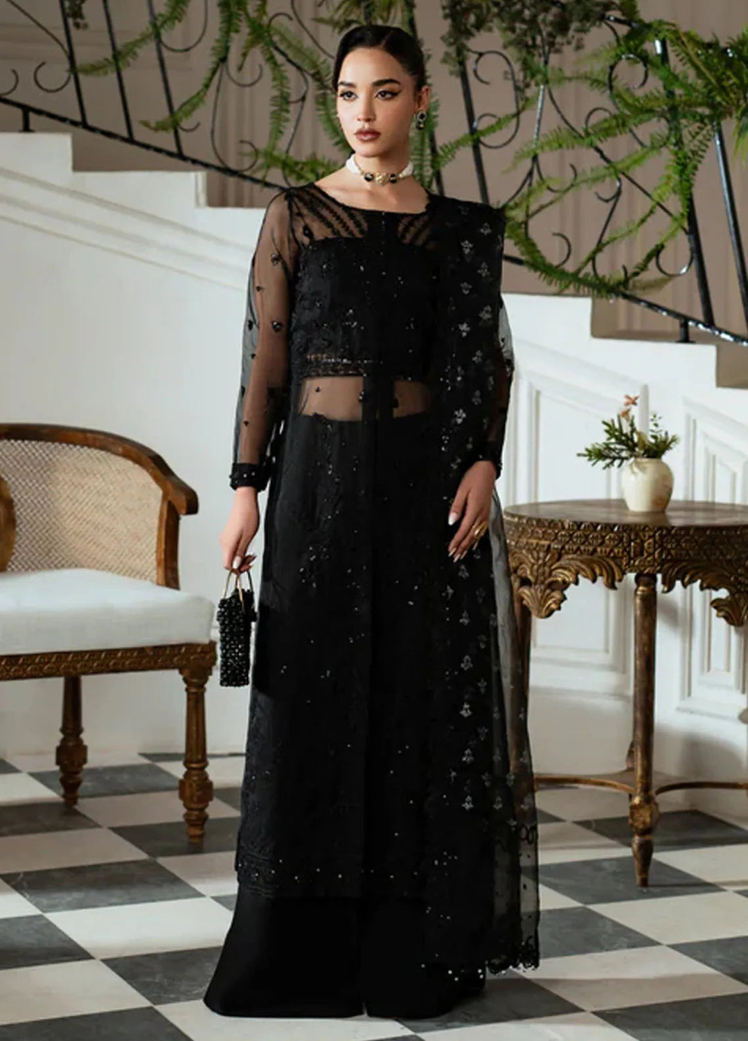 Mishri By Azzal Embroidered Organza Suit Unstitched 4 Piece AZZ24M M6 Roohi - Formal Collection