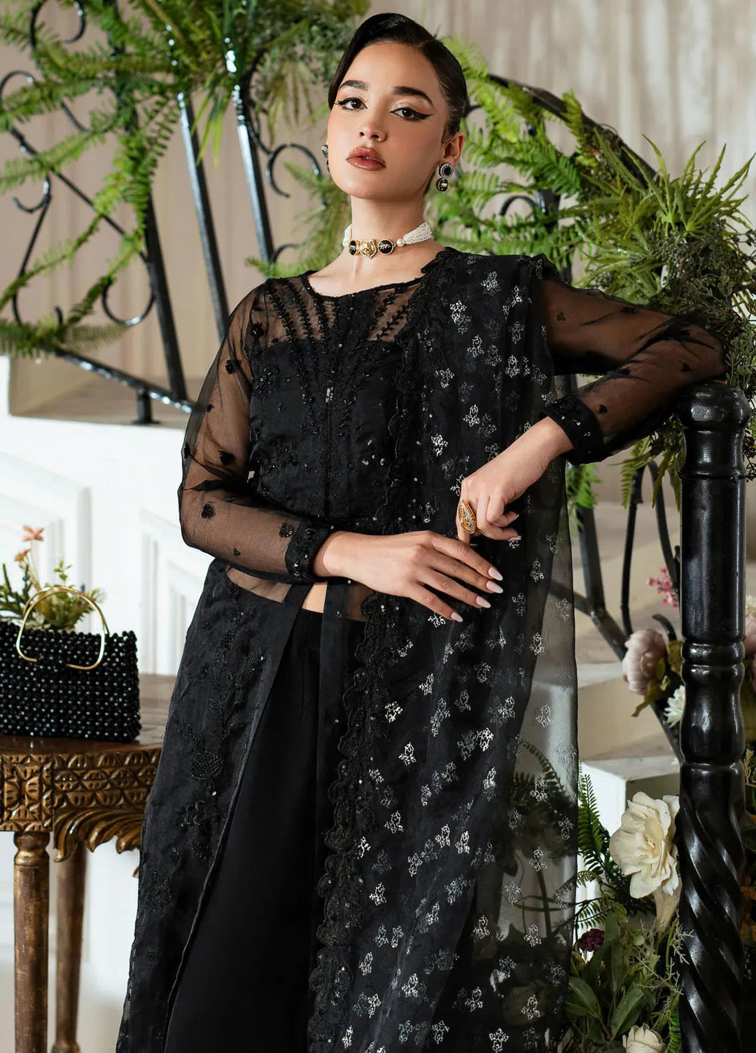 Mishri By Azzal Embroidered Organza Suit Unstitched 4 Piece AZZ24M M6 Roohi - Formal Collection