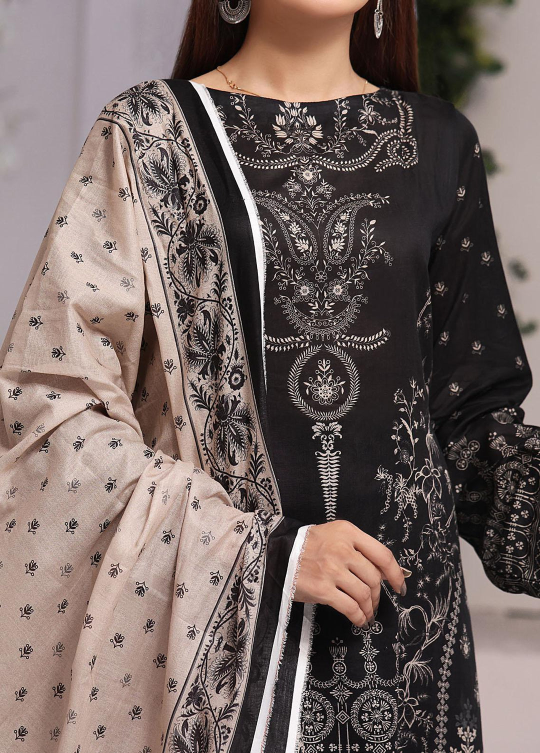 Misri By VS Textiles Printed Lawn Suits Unstitched 3 Piece VS23BS D-100 - Black Collection