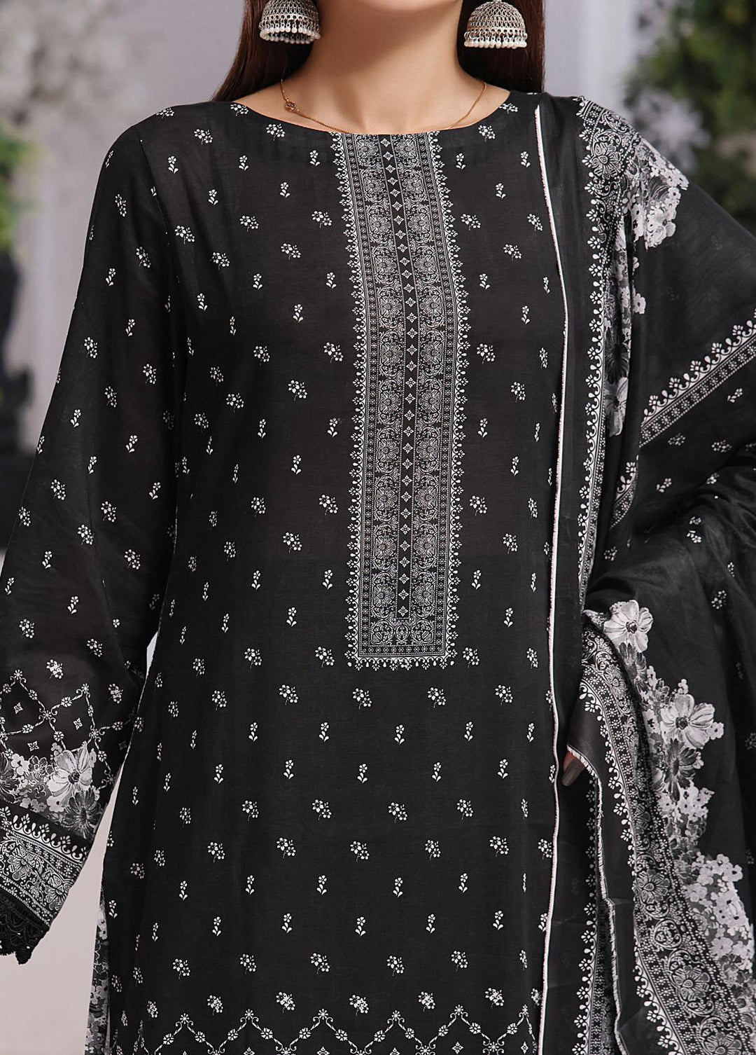 Misri By VS Textiles Printed Lawn Suits Unstitched 3 Piece VS23BS D-103 - Black Collection