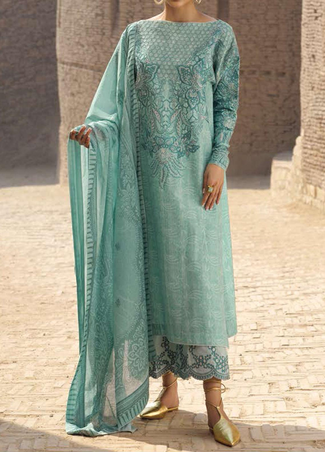 Mizaj By Tena Durrani Embroidered Lawn Suits Unstitched 3 Piece TD21M 02 Skylight - Summer Collection