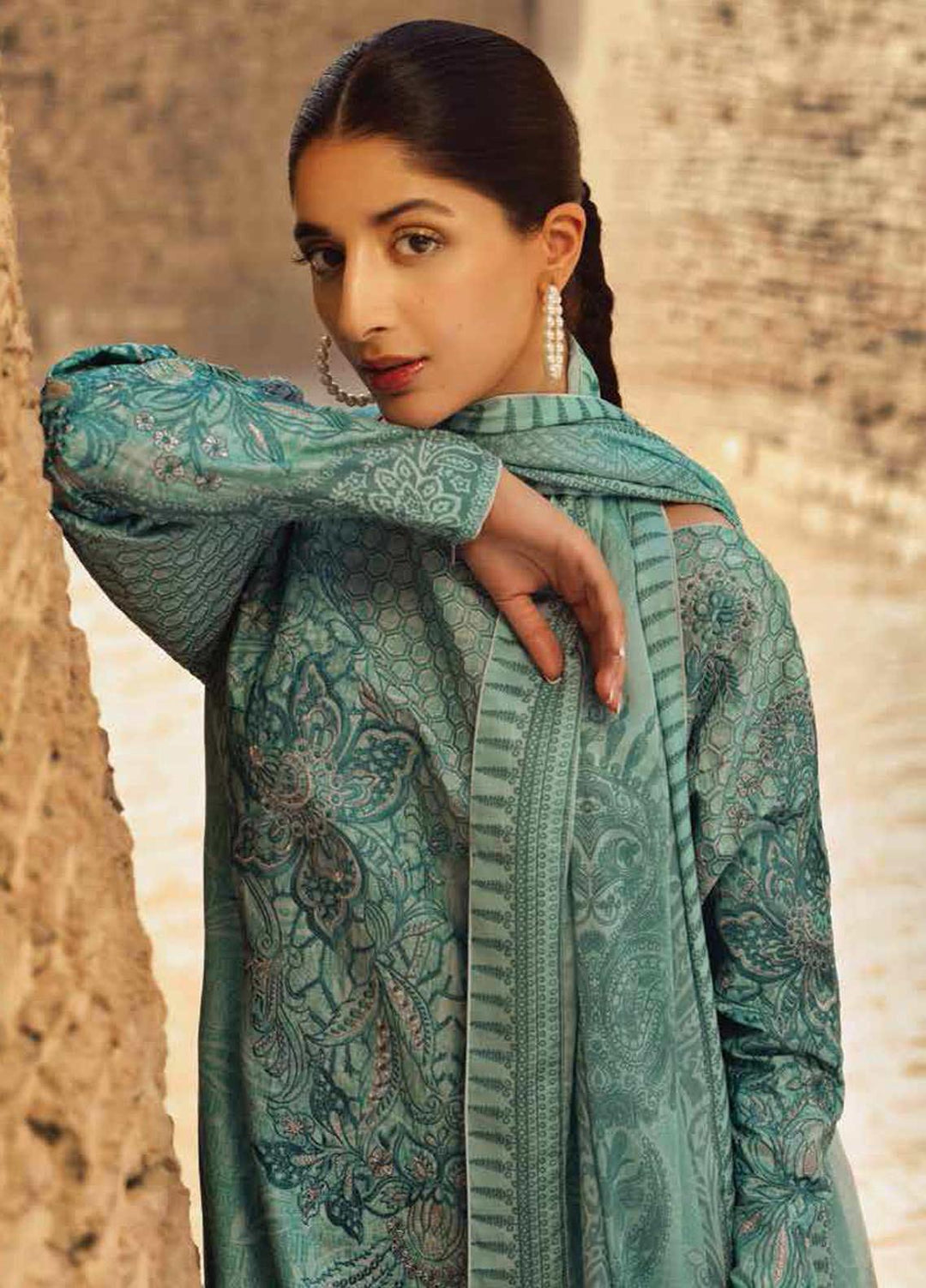 Mizaj By Tena Durrani Embroidered Lawn Suits Unstitched 3 Piece TD21M 02 Skylight - Summer Collection