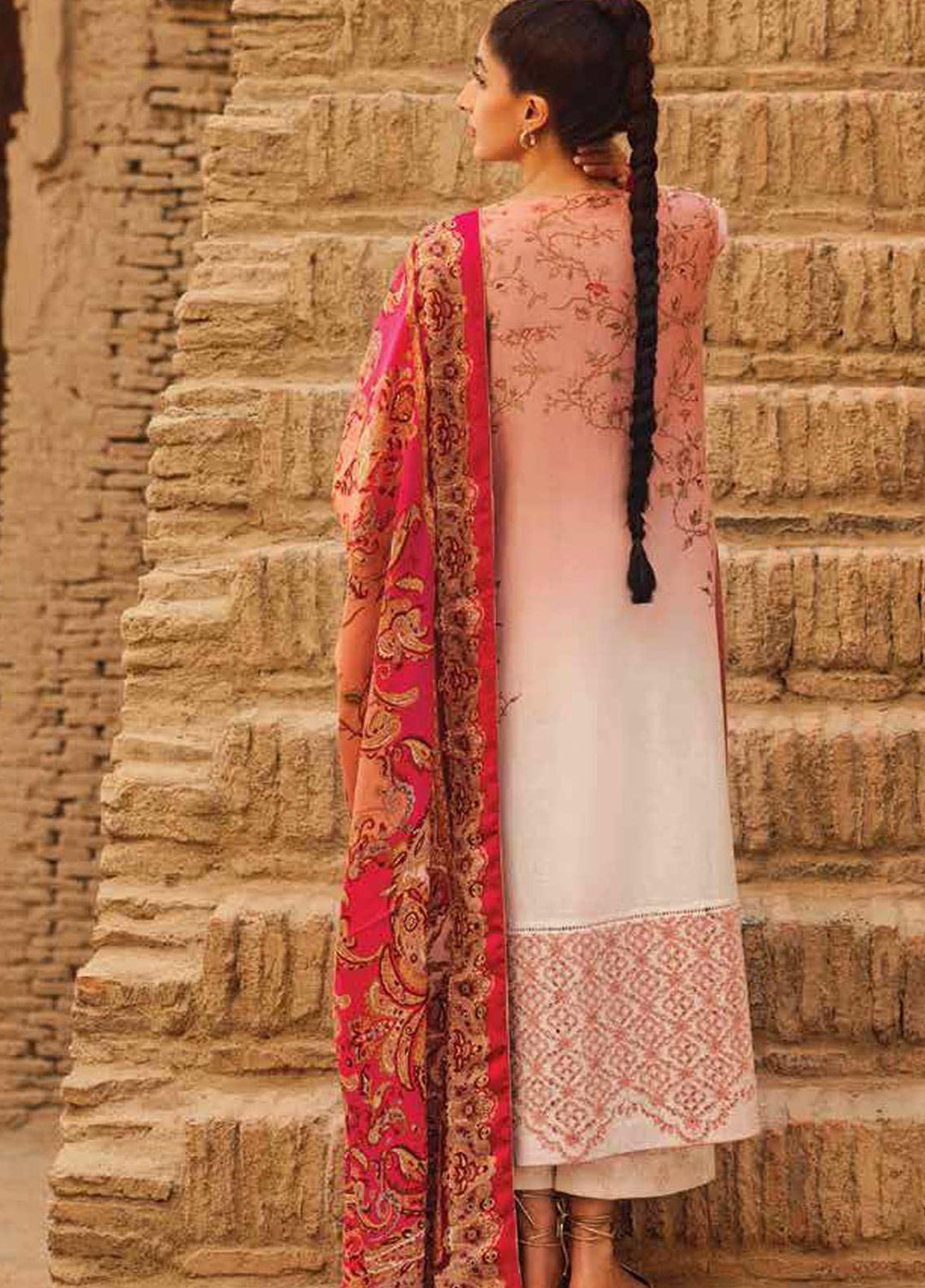 Mizaj By Tena Durrani Embroidered Jacquard Suits Unstitched 3 Piece TD21M 03 Persimmon - Summer Collection