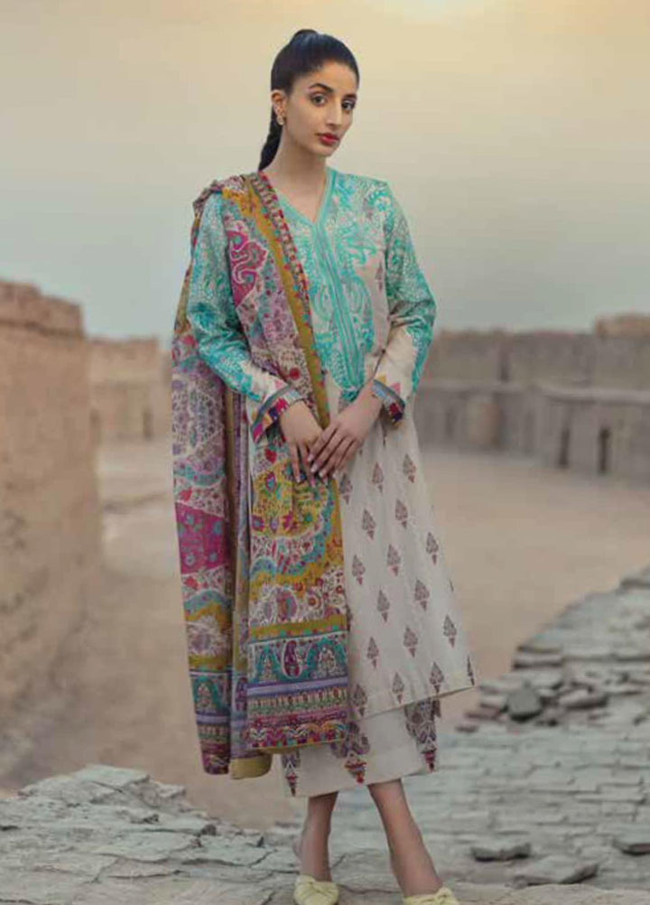 Mizaj By Tena Durrani Embroidered Jacquard Suits Unstitched 3 Piece TD21M 05 Firoza - Summer Collection
