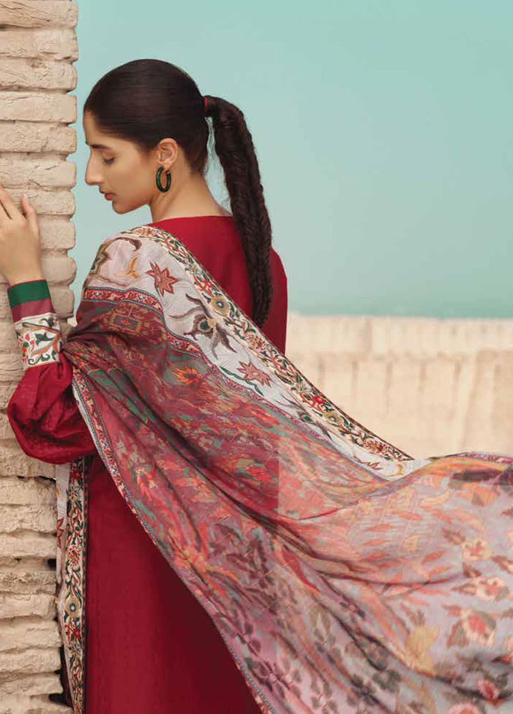 Mizaj By Tena Durrani Embroidered Jacquard Suits Unstitched 3 Piece TD21M 06 Cherry - Summer Collection