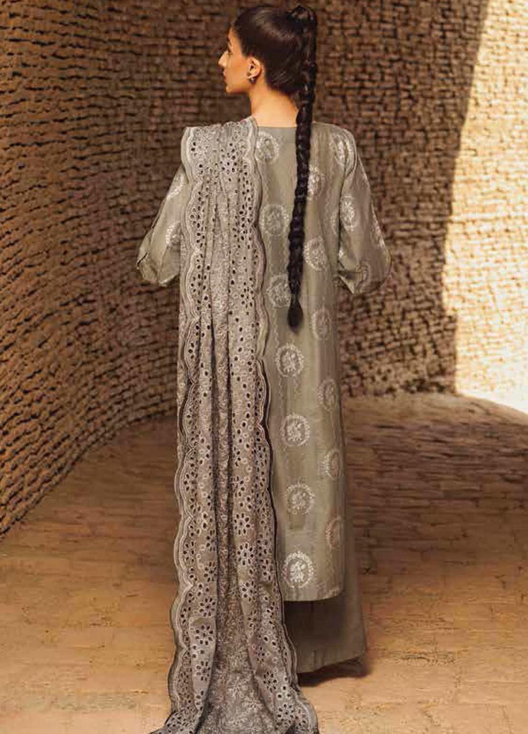 Mizaj By Tena Durrani Embroidered Jacquard Suits Unstitched 3 Piece TD21M 11 Slate - Summer Collection