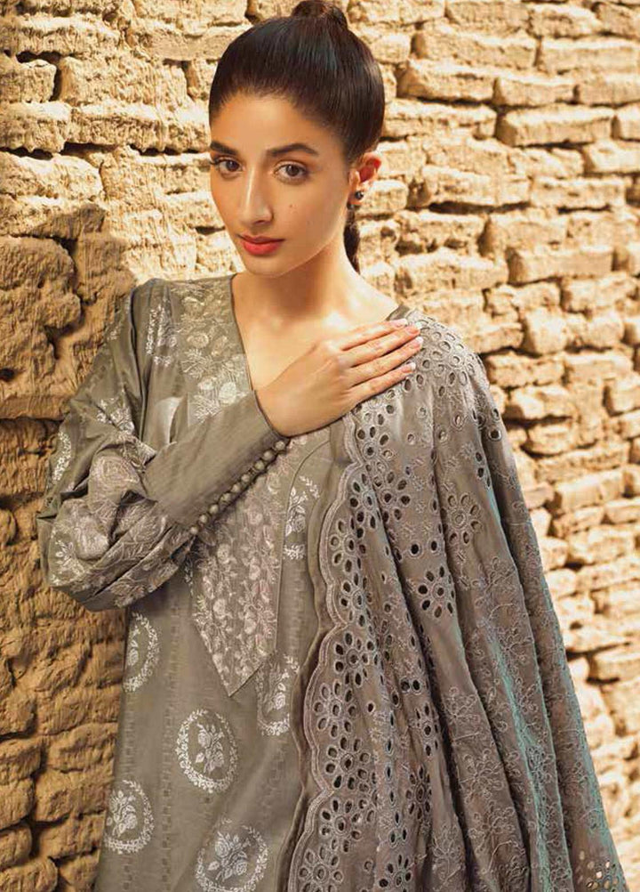 Mizaj By Tena Durrani Embroidered Jacquard Suits Unstitched 3 Piece TD21M 11 Slate - Summer Collection