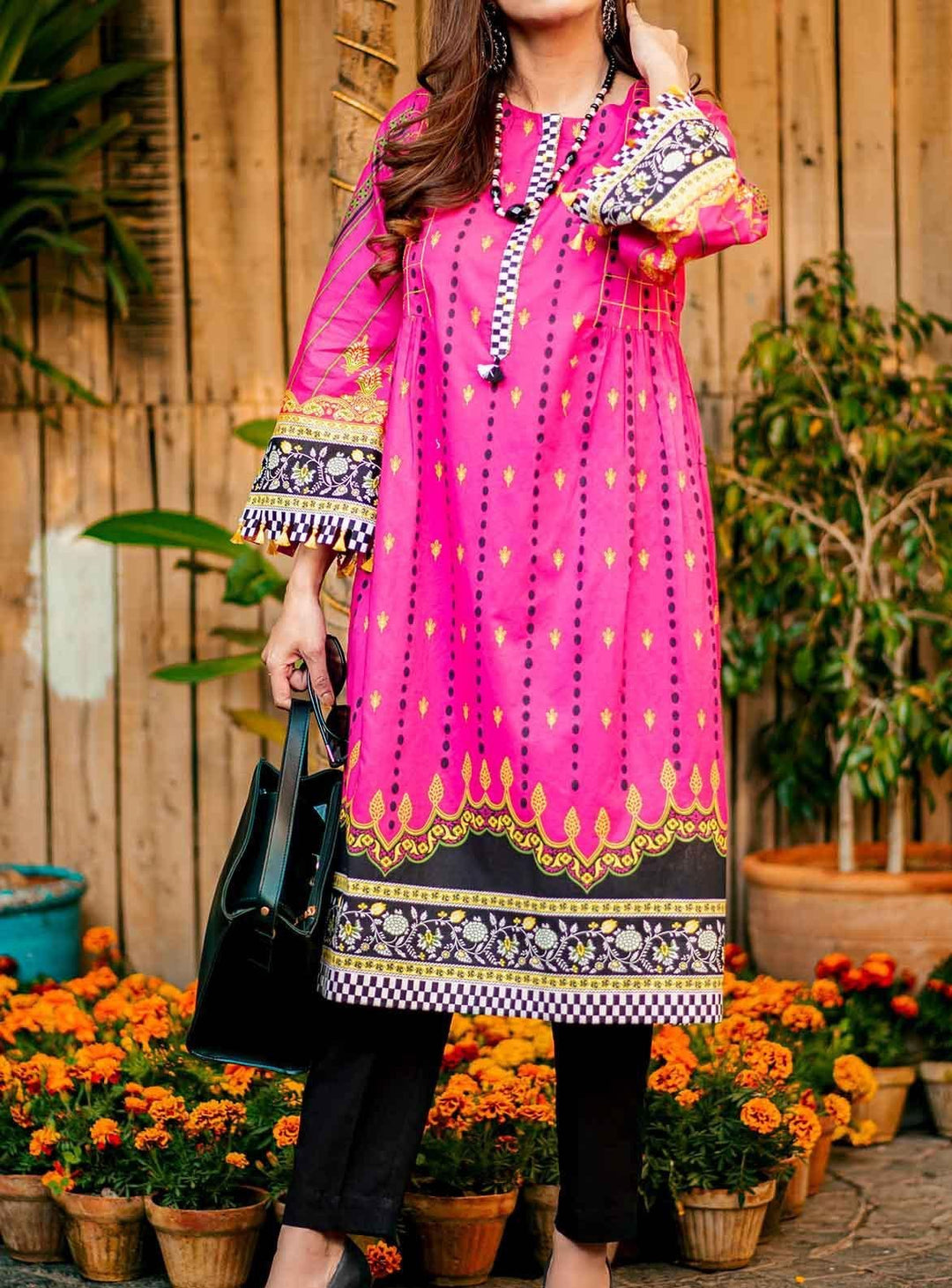 Mizaj Printed Lawn  Unstitched Kurti MZ22S S1L-220125 - Summer Collection